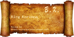 Birg Korinna névjegykártya